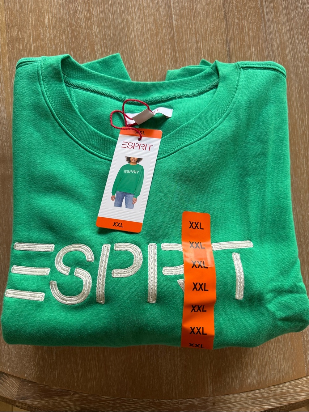 Esprit Bright Green Crewneck Sweatshirt with White Logo